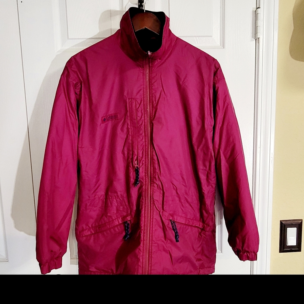 Columbia Puffer Jacket Womens Medium Pink/Purple Full Zip Outdoor Packable